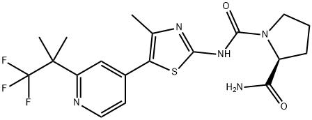 1217486-61-7    (2S)-N1-[4-甲基-5-[2-(2,2,2-三氟-1,1-二甲基乙基)-4-吡啶基]-2-噻唑基]-1,2-吡咯烷二甲酰胺