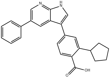 890842-28-1   2-环戊基-4-(5-苯基-1H-吡咯并[2,3-B]吡啶-3-基)苯甲酸 