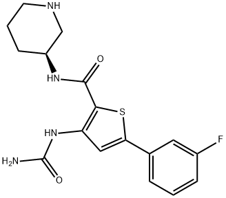 860352-01-8   3-[(氨基羰基)氨基]-5-(3-氟苯基)-N-(3S)-3-哌啶基-2-噻吩羧胺