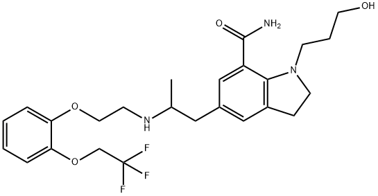 160970-64-9 2,3-二氢-1-(3-羟丙基)-5-[(2R)-2-[2-[2-(2,2,2-三氟乙氧基)苯氧基]乙胺基]丙基]-1H-吲哚-7-甲酰胺