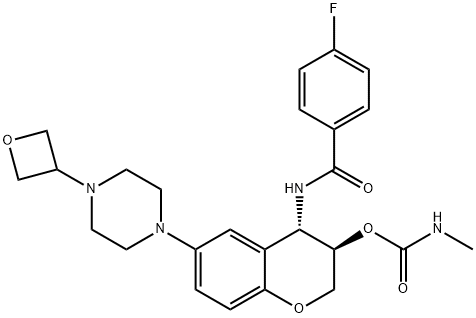 1373215-15-6    ((3R,4S)-4-((4-FLUOROBENZOYL)AMINO)-6-(4-(OXETAN-3-YL)PIPERAZIN-1-YL)CHROMAN-3-YL)N-