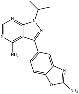1224844-38-5  3-(2-氨基-5-苯并恶唑基)-1-(1-甲基乙基)-1H-吡唑并[3,4-D]嘧啶-4-胺  