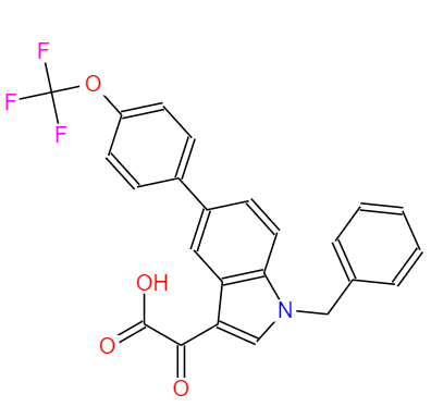 cas：393105-53-8  中文名称：ALPHA-氧代-1-(苯基甲基)-5-[4-(三氟甲氧基)苯基]-1H-吲哚-3-乙酸