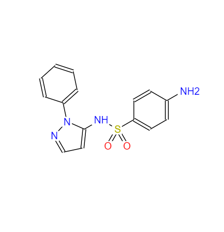 CAS：526-08-9，磺胺苯吡唑 ，英文名称：Sulfaphenazole 
