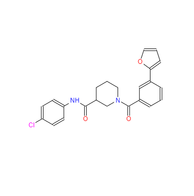 CAS：1443437-74-8，N-(4-氯苯基)-1-(3-(2-呋喃基)苯甲酰基)-3-哌啶甲酰胺 