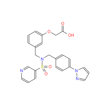 CAS：752187-80-7，2-(3-((N-(4-(1H-吡唑-1-基)苄基)吡啶-3-磺胺基)甲基)苯氧基)乙酸 