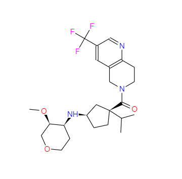 CAS：624733-88-6，1,5-脱水-2,3-双脱氧-3-[[(1R,3S)-3-[[7,8-二氢-3-(三氟甲基)-1,6-萘啶-6(5H)-基]羰基]-3-(1-甲基乙基)环戊基]氨基]-