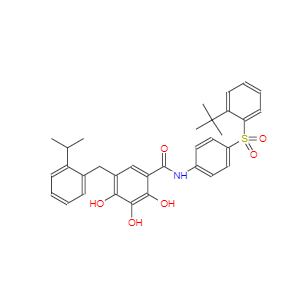 CAS：877877-35-5，N-[4-(2-叔丁基苯磺酰基)苯基]-2,3,4-三羟基-5-(2-异丙基苯基)苯甲酰胺