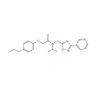 CAS：1401223-22-0，N-异丙基-2-(4-丙基苯氧基)-N-((3-(吡啶-3-基)-1,2,4-二恶唑-5-基)甲基)乙酰胺